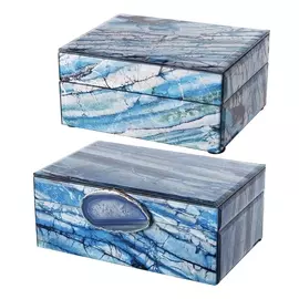 Шкатулки 2 предмета Glasar 21x13x9см