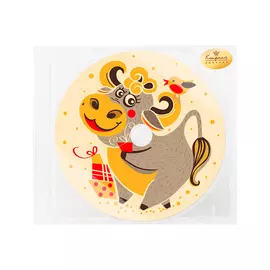 Шоколад белый Конфаэль Диск Бычок с подарками 35 г