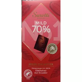 Шоколад горький Baronie mild dark 70% 100г