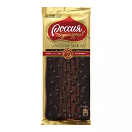 Шоколад горький Россия Щедрая душа Золотая Марка Дуэт с 70% содержанием какао декорированный 85 г