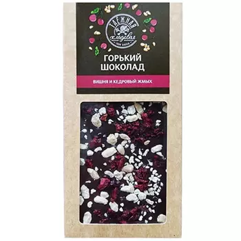 Шоколад горький Таежная кладовая с вишней и кедровым жмыхом 90 г