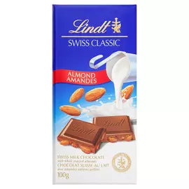 Шоколад молочный Lindt Swiss Classic с миндалем 100 г