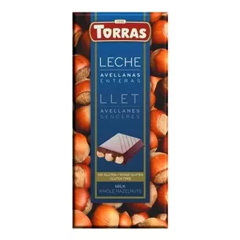 Шоколад молочный Torras с цельным фундуком 150г