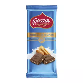 Шоколад Россия щедрая душа Молочный с миндалем и вафлей 90 г