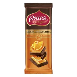 Шоколад Россия щедрая душа темный и белый с цедрой апельсина 85 г