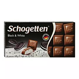 Шоколад Schogetten Black &amp; White Молочный с кусочками печенья 100 г