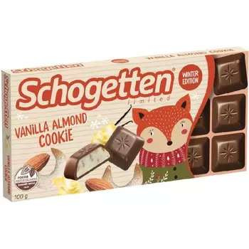 Шоколад Schogetten молочный Vanilla Almond Cookie 100 г