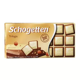 Шоколад Schogetten Trilogia белый с грильяжем с фундуком 100 г