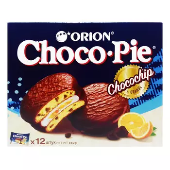 Шоколадные пирожные Choco Pie Chocochip Orion 360 г