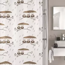 Штора для ванной Kleine Wolke Eulen бежевая 180х200 см