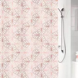 Штора для ванной Kleine Wolke Waikiki белая с розовым 180х200 см