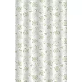 Штора для ванной Vanstore Gerbera Green белая с зелёным 180х180 см