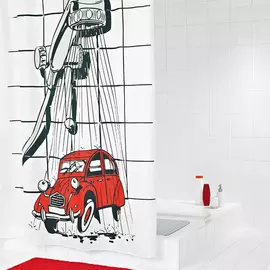 Штора для ванных комнат 2CV красный 180*200 Ridder