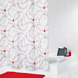 Штора для ванных комнат Chain серый/серебряный 180*200 Ridder