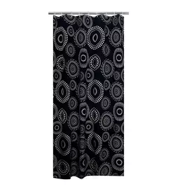 Штора для ванных комнат Fireworks черный 180*200 Ridder