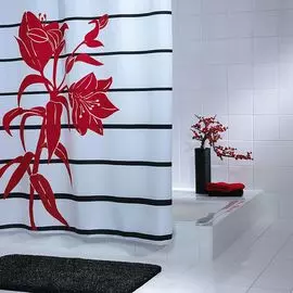 Штора для ванных комнат Hokkaido красный 180*200 Ridder