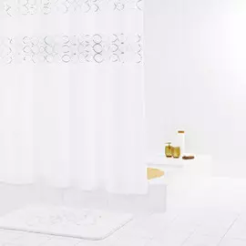 Штора для ванных комнат Paillette серый/серебряный 180*200 Ridder