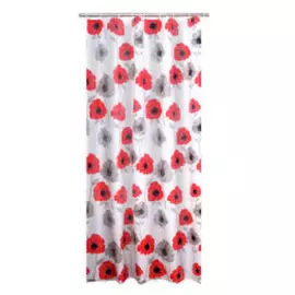 Штора для ванных комнат Poppy красный 180Х200 Ridder