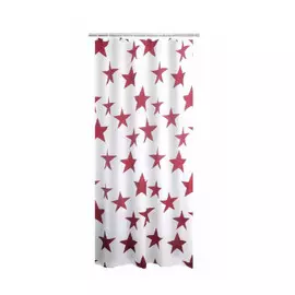 Штора для ванных комнат Star красный 180*200 Ridder
