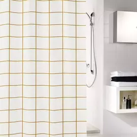 Шторка для ванной Kleine Wolke Grid Schwarz - Gold 180х200 см