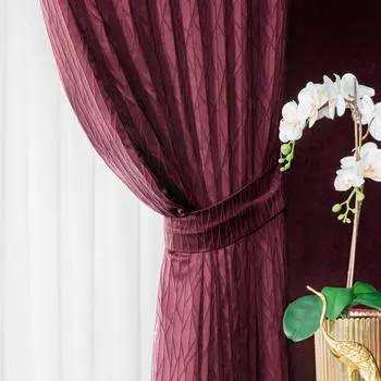Шторы с подхватами Togas Марипоса бордо 260x275