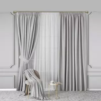 Шторы Togas Флио серые 260x300 см -2, подхваты-2, 4 пр.