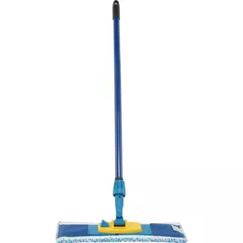 Швабра Cisne телескопическая плоская микрофибра синий/белый