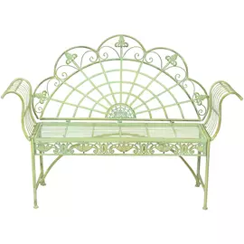 Скамья садовая металлический оливковый 145x102x45см