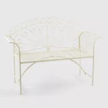 Скамейка садовая Anxi jiacheng металлическая белая 131х49х97 см