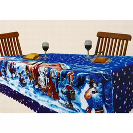 Скатерть Grand Textile Новый Год синяя 140х240 см