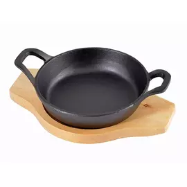 Сковорода на дерев. подставке чугун Fissman CI-4131.16