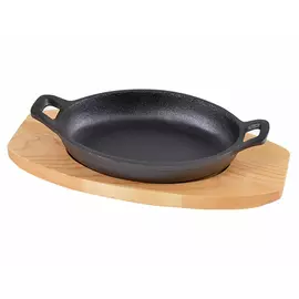 Сковорода круглая на деревянной подставке Fissman CI-4130.12