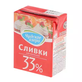 Сливки Чудское Озеро ультрапастеризованные 33% 200 г