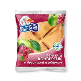 Слойка Мастер Пирогов Венский конвертик брусника-яблоко 70 г