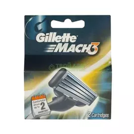 Сменные кассеты для мужской бритвы Gillette Mach3, с 3 лезвиями, прочнее, чем сталь, для точного бритья, 2 шт