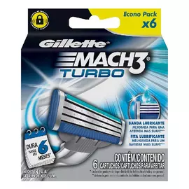 Сменные кассеты Gillette MACH3 Turbo 6 шт