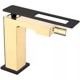 Смеситель для биде Boheme Q золотой с чёрным 5,5х18х16,2 см