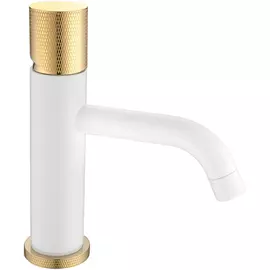 Смеситель для раковины Boheme Stick белый с золотым 4,5х17х21,4 см (121-WG.2)