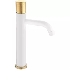Смеситель для раковины Boheme Stick белый с золотым 4,5х17х33,1 см (122-WG.2)