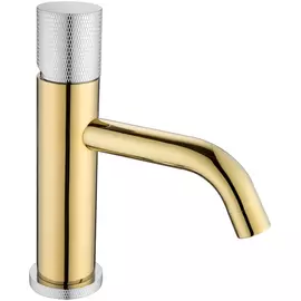Смеситель для раковины Boheme Stick серебряный с золотым 4,5х17х21,4 см (121-CRG.2)