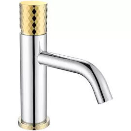 Смеситель для раковины Boheme Stick серебряный с золотым 4,5х17х21,4 см