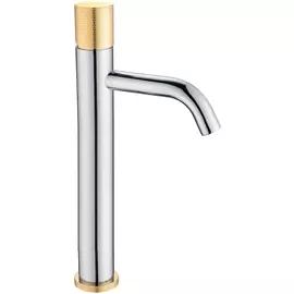Смеситель для раковины Boheme Stick серебряный с золотым 4,5х17х33,1 см (122-CRG.2)