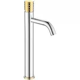 Смеситель для раковины Boheme Stick серебряный с золотым 4,5х17х33,1 см
