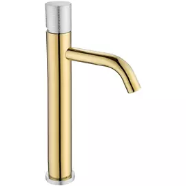 Смеситель для раковины Boheme Stick золотой с серебряным 4,5х17х33,1 см (122-GCR.2)
