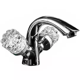 Смеситель для умывальника Boheme Crystal серебряный 15,4х15,4х12,8 см