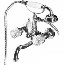 Смеситель для ванны с гарнитуром Boheme Crystal серебряный 21,5х21,5х27,3 см