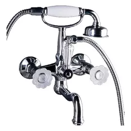 Смеситель с гарнитуром для ванны Boheme Camelia серебряный 21,5х21,5х27,3 см