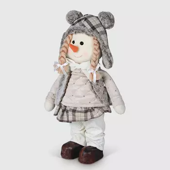 Снеговик с косичками в шапке Sote Toys 45 см