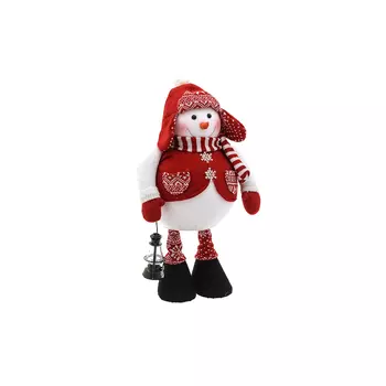 Снеговик в ушанке с лампой в руке 50см