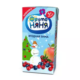Сок ФрутоНяня яблоко-черника-клюква-малина 200 мл